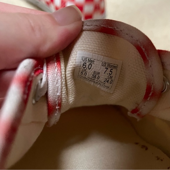 Vans Red White Checkered Shoes - Picture 5 of 5